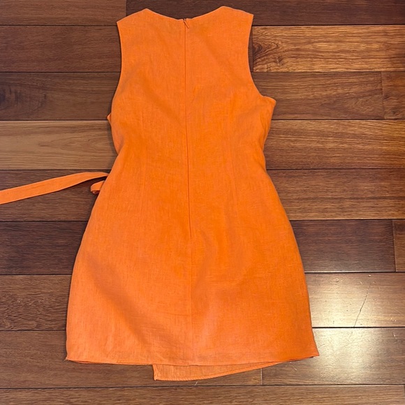 Orange Sleeveless Wrap Dress - Picture 2 of 2